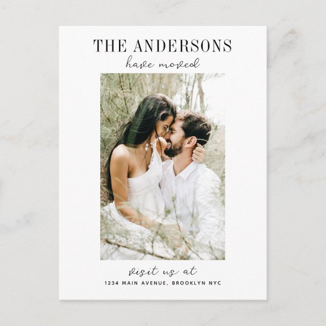 Simple Modern Family Have Moved Photo Moving Announcement Postcard (Front)