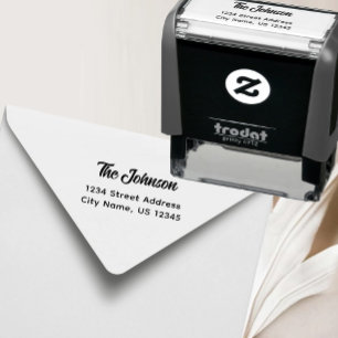 Simple Modern Family Name & Return Address  Self-inking Stamp