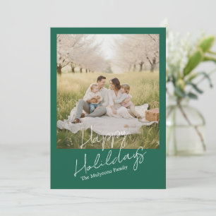 Simple Modern Family Photo Christmas & New Year Ca Holiday Card