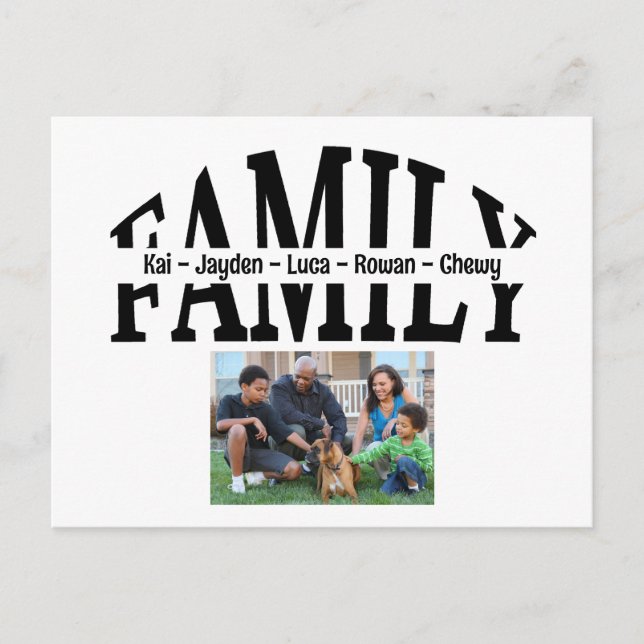 Simple Modern Family Photo Picture Postcard (Front)