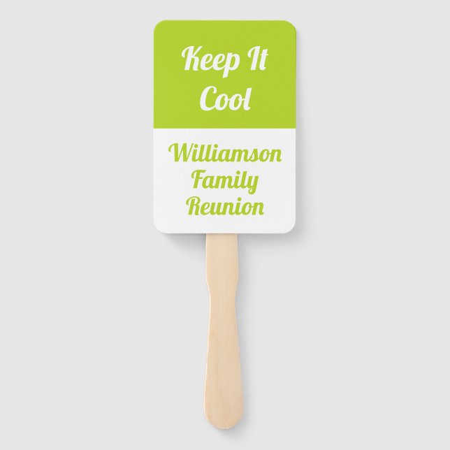 Simple Modern Family Reunion - Keep It Cool  Green Hand Fan (Back)
