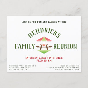 Simple, Modern Family Reunion Postcard
