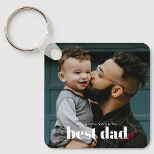 Simple Modern Father's Day Best Dad Ever Key Ring