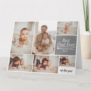 Simple Modern Fathers Day photo family collage Car Card