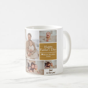 Simple Modern Fathers Day photo family collage Car Coffee Mug