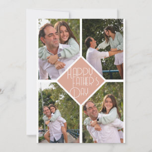 Simple Modern Fathers Day photo family collage Holiday Card