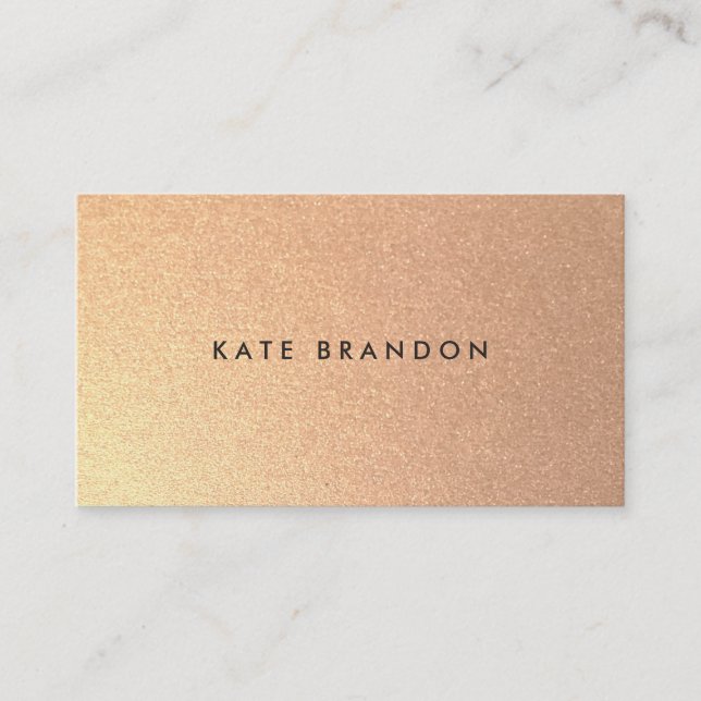 Simple Modern Faux Gold Beauty Salon Business Card (Front)