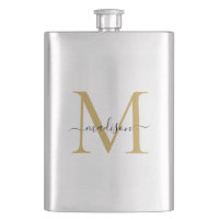 Simple Modern Faux Gold Monogram Girly Script Name