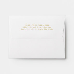 Simple Modern Faux Gold Name Address Envelope