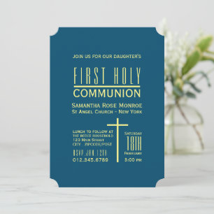 Simple Modern, First Holy Communion Invitation