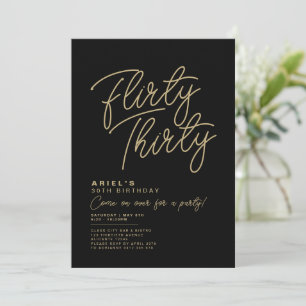 Simple Modern Flirty Thirty Birthday Invitation