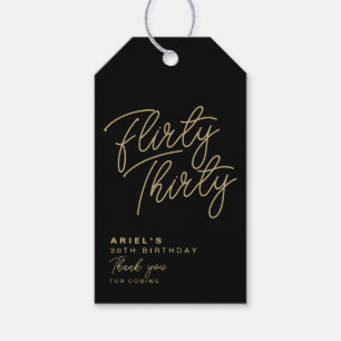 Simple Modern Flirty Thirty Personalised Gift Tags