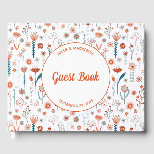 Simple Modern Floral Guest Book