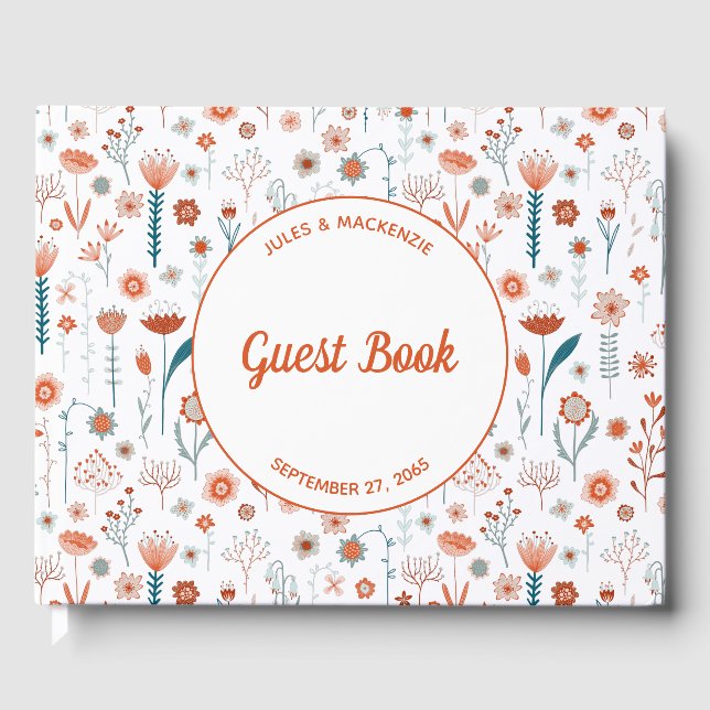 Simple Modern Floral Guest Book (Front)