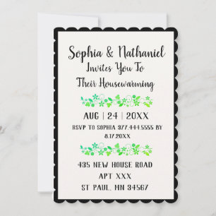 Simple Modern Floral New Home Celebration Party Invitation