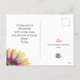 simple Modern flower Happy Easter to friends photo Holiday Postcard