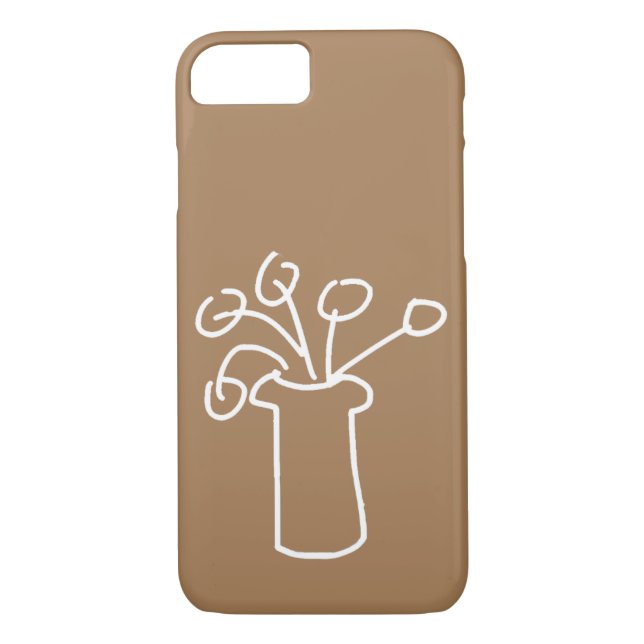 Simple modern flower white Case-Mate iPhone case (Back)