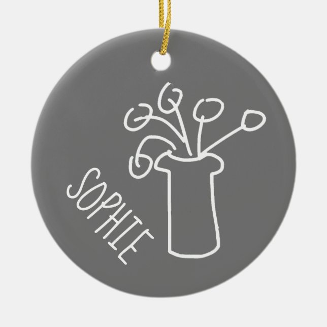 Simple modern flower white ceramic tree decoration (Front)