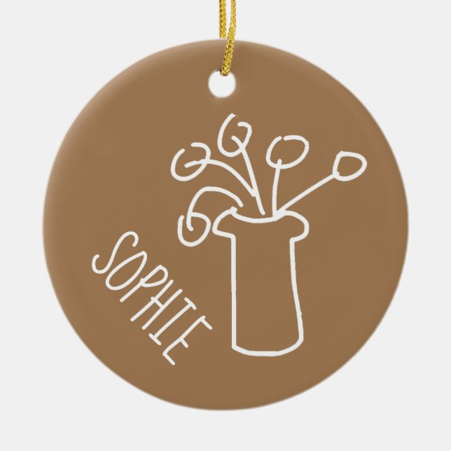 Simple modern flower white ceramic tree decoration (Front)