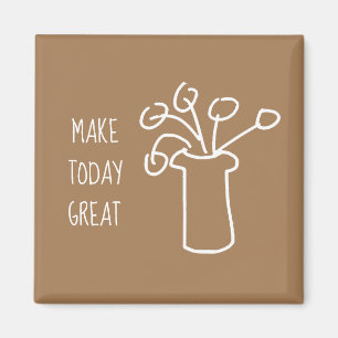 Simple modern flower white magnet
