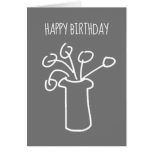 Simple modern flower white on grey