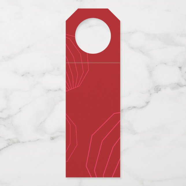 Simple, modern, flowing Christmas ornaments Bottle Tag (Front)