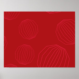 Simple, modern, flowing Christmas ornaments Poster