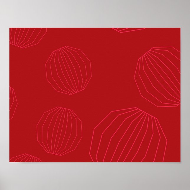 Simple, modern, flowing Christmas ornaments Poster (Front)