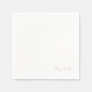 Simple Modern Font Blush Names Wedding Napkin