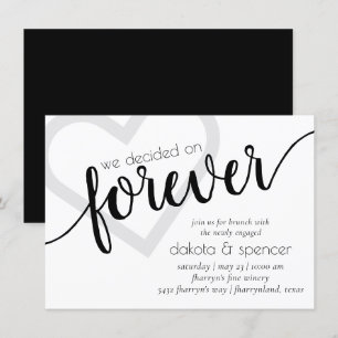 Simple Modern Forever Heart Newlywed Brunch Invitation