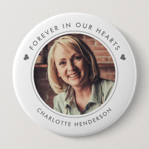 Simple Modern Forever In Our Hearts Photo Button