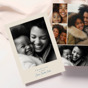 simple modern frame 5 photo script graduation announcement