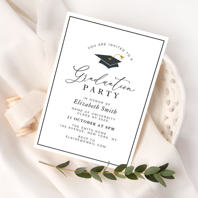 simple modern frame graduation party invitation (Creator Uploaded)