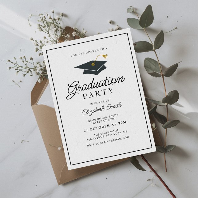 simple modern frame graduation party invitation (Creator Uploaded)