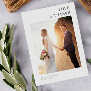 Simple modern frame wedding thank you card