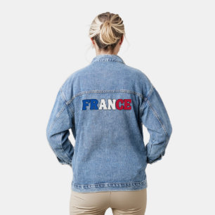 Simple Modern  France National Flag Apparel Denim Jacket