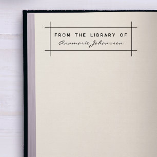 Simple Modern From The Library Custom Name Book Rubber Stamp
