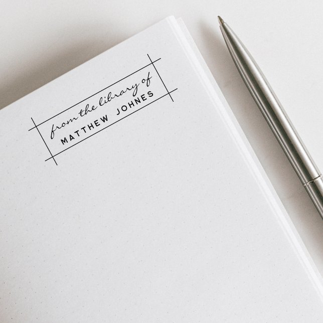 Simple Modern From The Library Of Minimal Self-inking Stamp (Creator Uploaded)