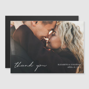 Simple Modern Full Photo Wedding Thank You Magnet