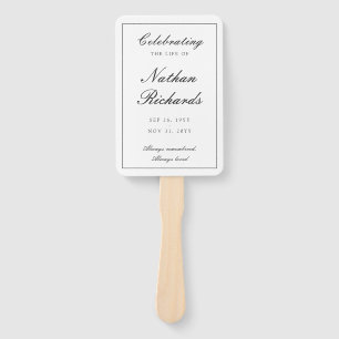Simple Modern Funeral Memorial Service Hand Fan