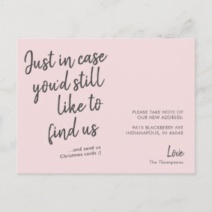 Simple Modern Funny Pink Moving Announcement Postcard