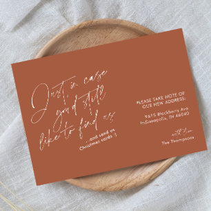 Simple Modern Funny Terracotta Rust Moving Announcement