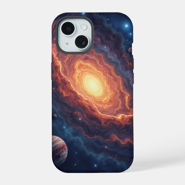 Simple Modern : Galaxy Space Rock Cool iPhone 15 Case (Back)
