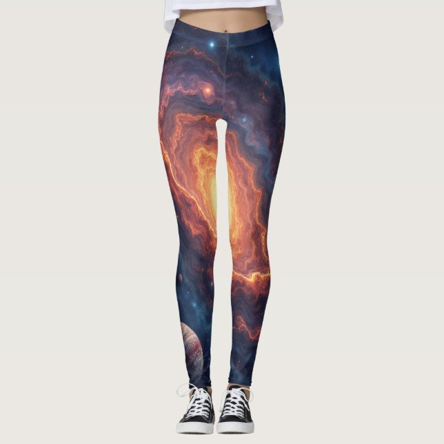 Simple Modern : Galaxy Space Rock Cool Leggings (Front)