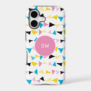 Simple modern geometric confetti initials