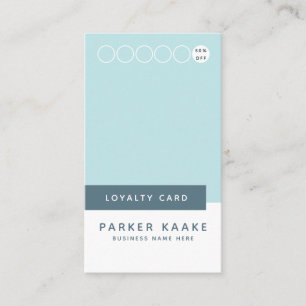 Simple Modern Geometric Light Blue Loyalty Card