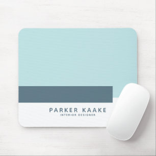 Simple Modern Geometric pastel Blue Mouse Mat