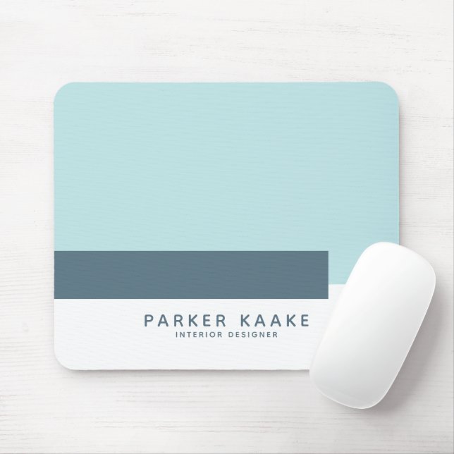 Simple Modern Geometric pastel Blue Mouse Mat (With Mouse)