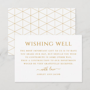 Simple modern geometric wedding wishing well enclosure card