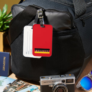 Simple Modern Germany german flag  Souvenir Luggage Tag